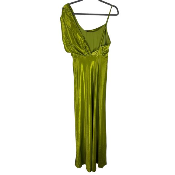House of Harlow 1960 Antonia Gown Satin Off Shoulder Formal Evening Green Size M - Picture 8 of 13